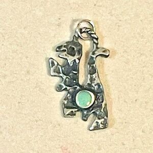 VTG Native American Southwest Sterling Silver Animal Pendant With Turquoise